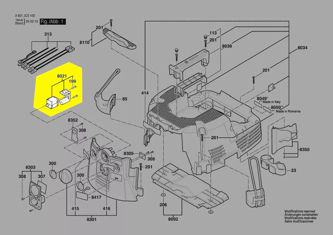 Interrupteur marche arrêt réf. 2 609 200 388 Bosch